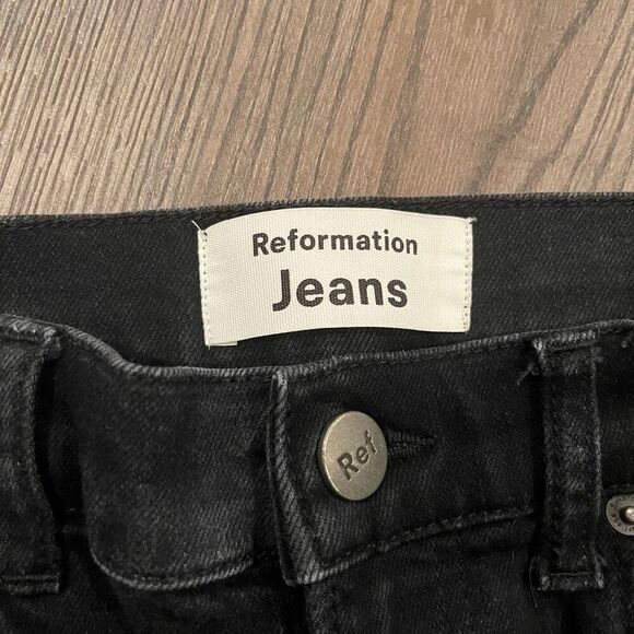 Reformation Jeans Women's Size 24 Black Harper‎ High Rise Skinny Denim - Picture 5 of 8